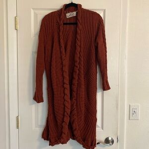 Anthropologie Circle Sweater. XL Deep Rust Color